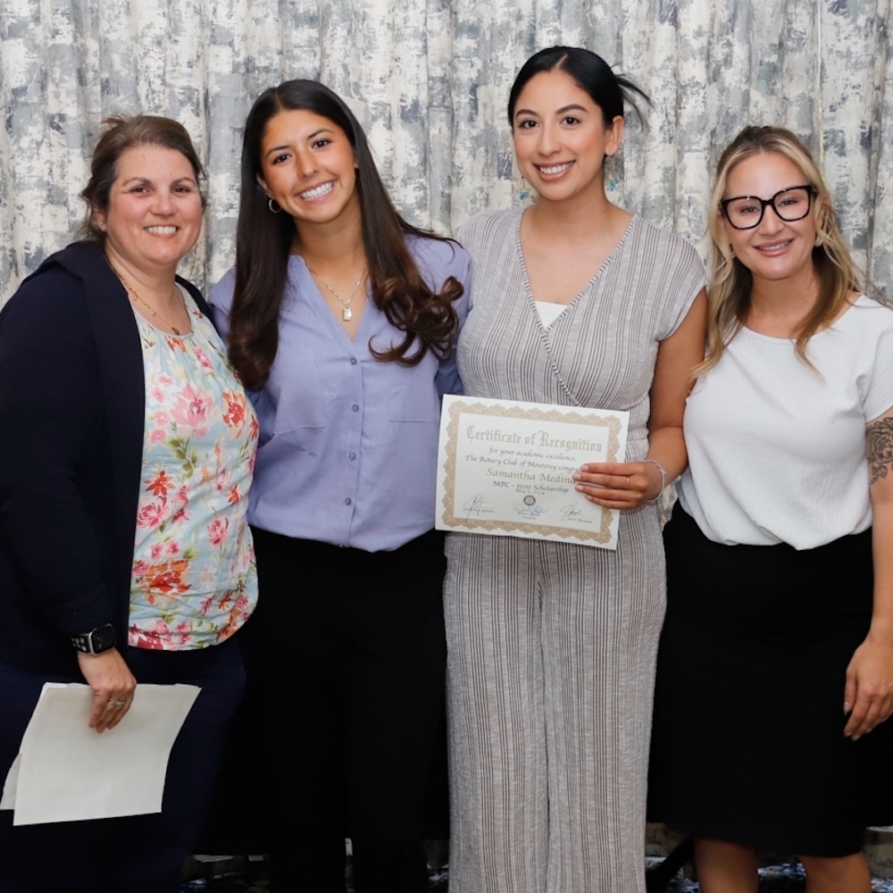 Photo from Monterey Rotary Club with Recognized Students