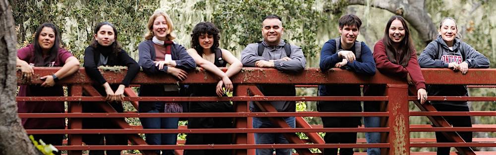 MPC Students Posing on Campus Bridge