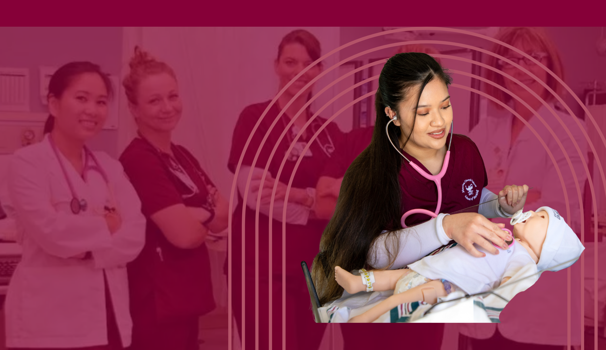 mpc nursing student with infant care model